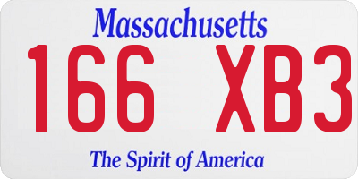 MA license plate 166XB3