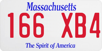 MA license plate 166XB4