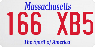 MA license plate 166XB5