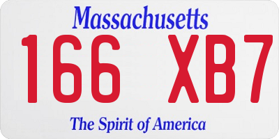 MA license plate 166XB7