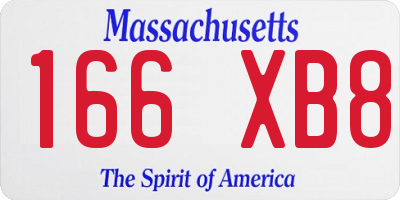 MA license plate 166XB8