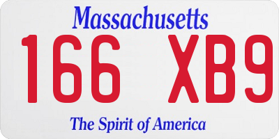 MA license plate 166XB9