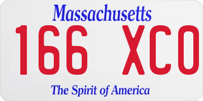 MA license plate 166XC0