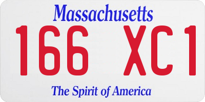 MA license plate 166XC1