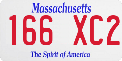 MA license plate 166XC2