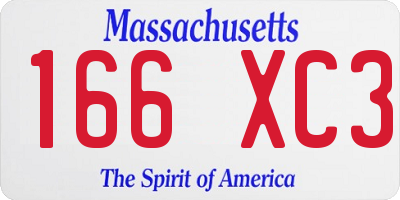 MA license plate 166XC3