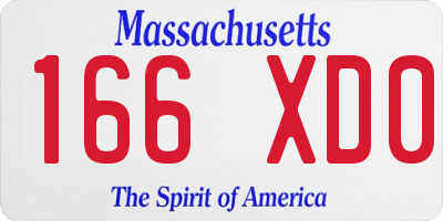 MA license plate 166XD0