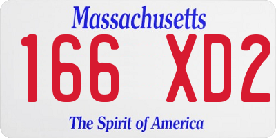 MA license plate 166XD2