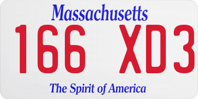 MA license plate 166XD3