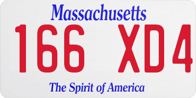 MA license plate 166XD4
