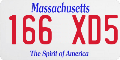 MA license plate 166XD5