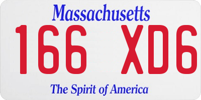 MA license plate 166XD6