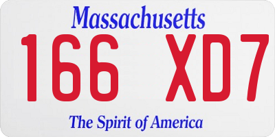 MA license plate 166XD7