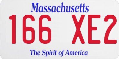 MA license plate 166XE2