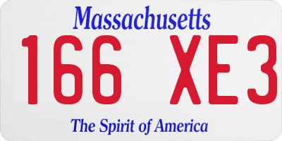 MA license plate 166XE3