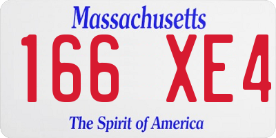 MA license plate 166XE4