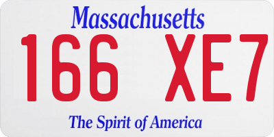 MA license plate 166XE7