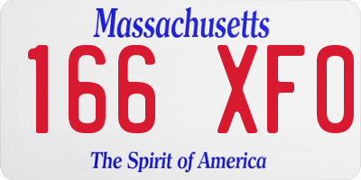 MA license plate 166XF0