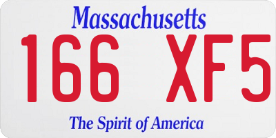 MA license plate 166XF5
