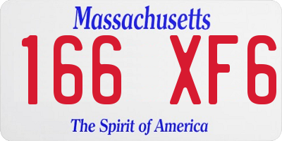 MA license plate 166XF6