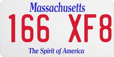 MA license plate 166XF8