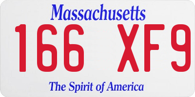MA license plate 166XF9