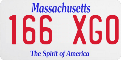 MA license plate 166XG0