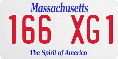 MA license plate 166XG1
