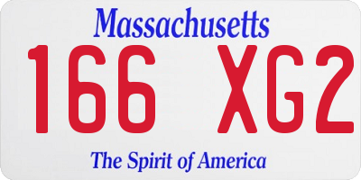 MA license plate 166XG2