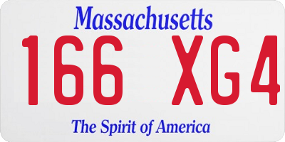 MA license plate 166XG4