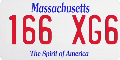 MA license plate 166XG6