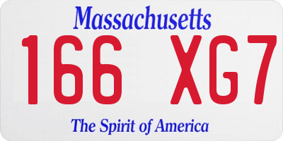 MA license plate 166XG7