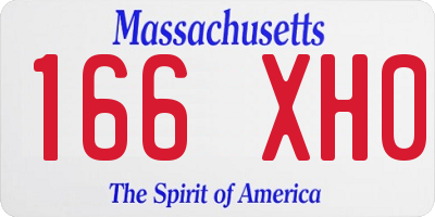 MA license plate 166XH0