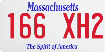 MA license plate 166XH2