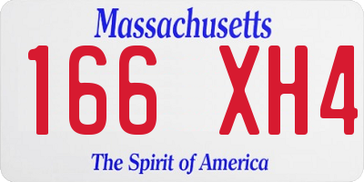 MA license plate 166XH4