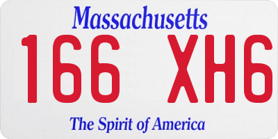 MA license plate 166XH6