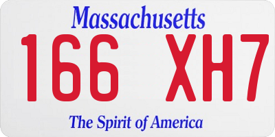 MA license plate 166XH7