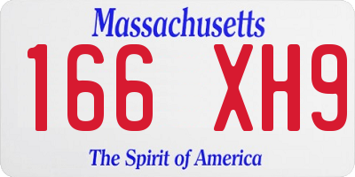 MA license plate 166XH9