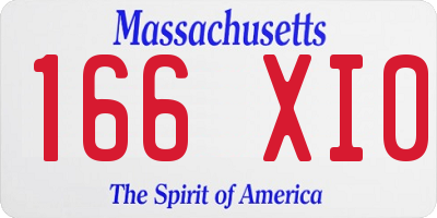 MA license plate 166XI0