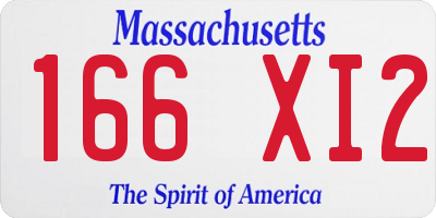 MA license plate 166XI2