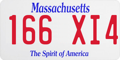MA license plate 166XI4