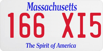 MA license plate 166XI5