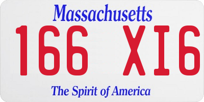 MA license plate 166XI6