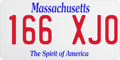 MA license plate 166XJ0