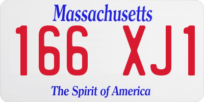 MA license plate 166XJ1