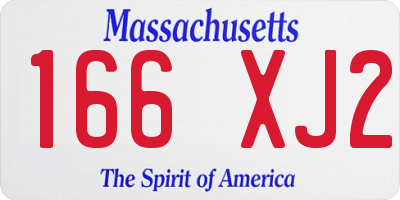 MA license plate 166XJ2