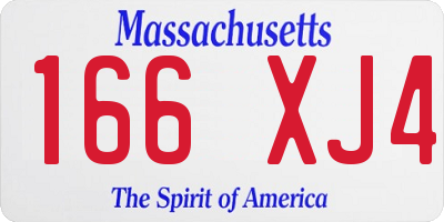 MA license plate 166XJ4