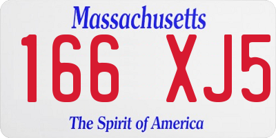 MA license plate 166XJ5