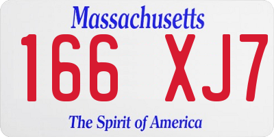 MA license plate 166XJ7