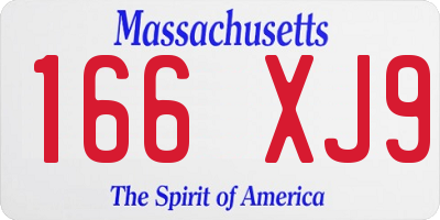 MA license plate 166XJ9